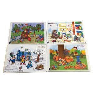 Irwin Caillou Puzzles Lot 4 Fall Winter Kitchen Park Wood Knobs Vintage 2002